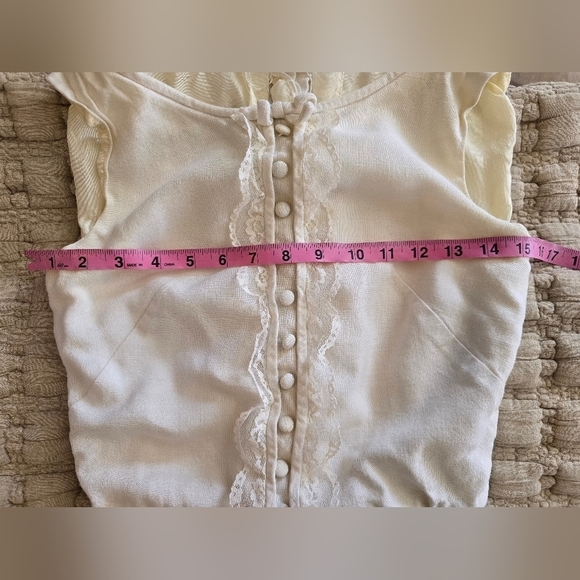 I. Magnin Vtg 60s Ivory Linen Wiggle Pencil Dress Size XS Union Made - Picture 9 of 9